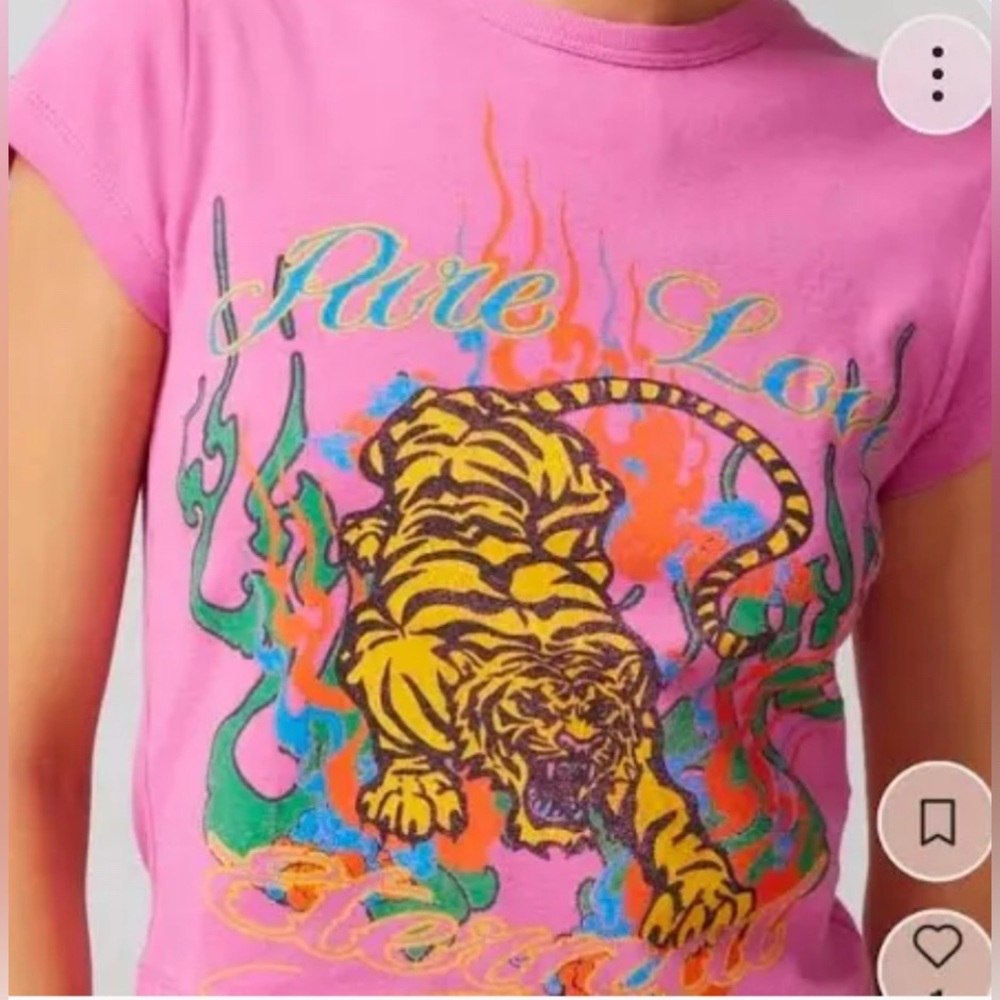 Urban Pipeline Purple Tee with Tiger and Flames